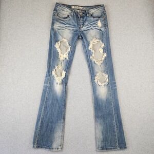 Machine Pour Neuf Mode Distressed Ripped Bootcut Jeans Womens Size 5